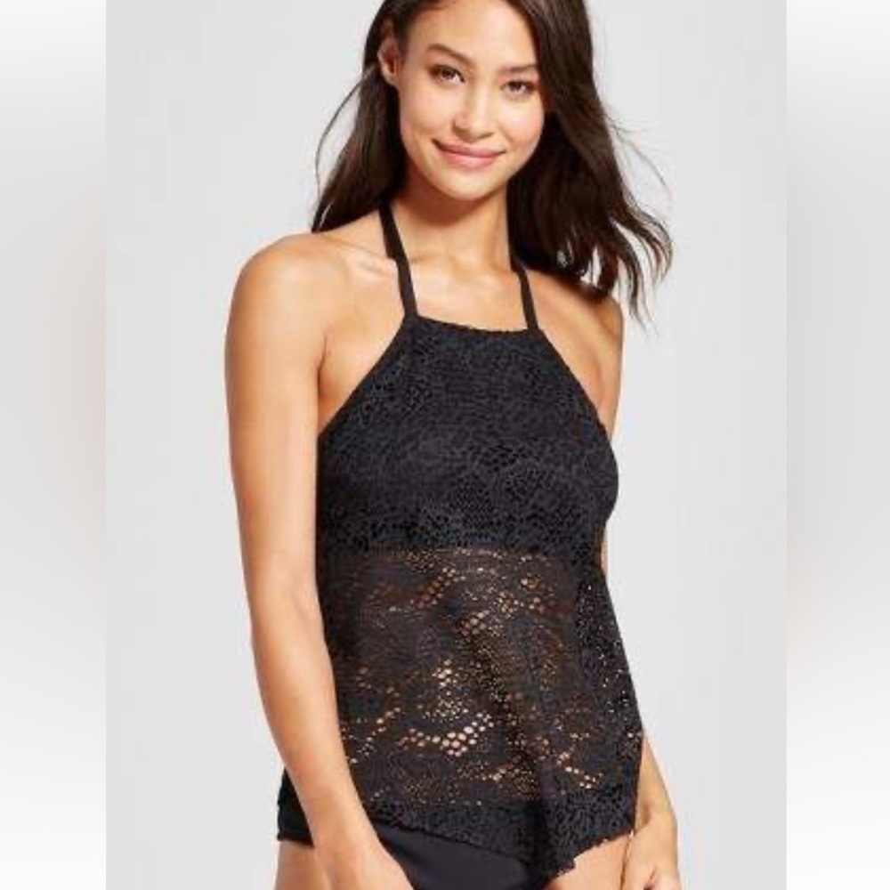 NWT Women’s swim tankini crochet halter top size small